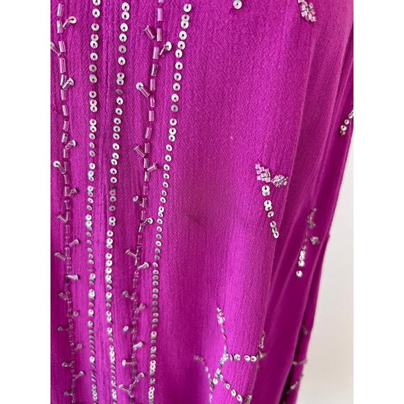 Free People Beaded Sequin Tunic Dress Purple size Medium - Picture 2 of 9